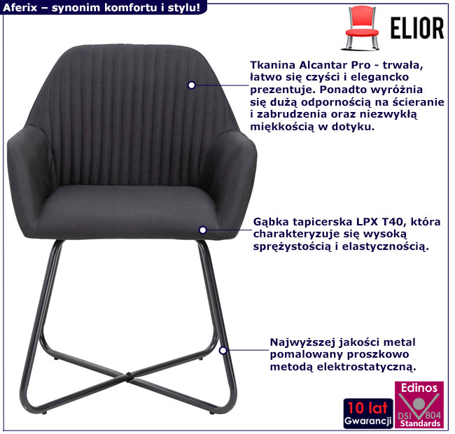 Czarne krzesło Stavro