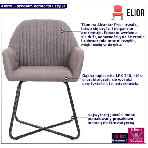Krzesło z kompletu Aferix kolor taupe