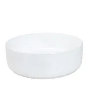 Biała okrągła umywalka ceramiczna na blat - Eveya w sklepie Edinos.pl