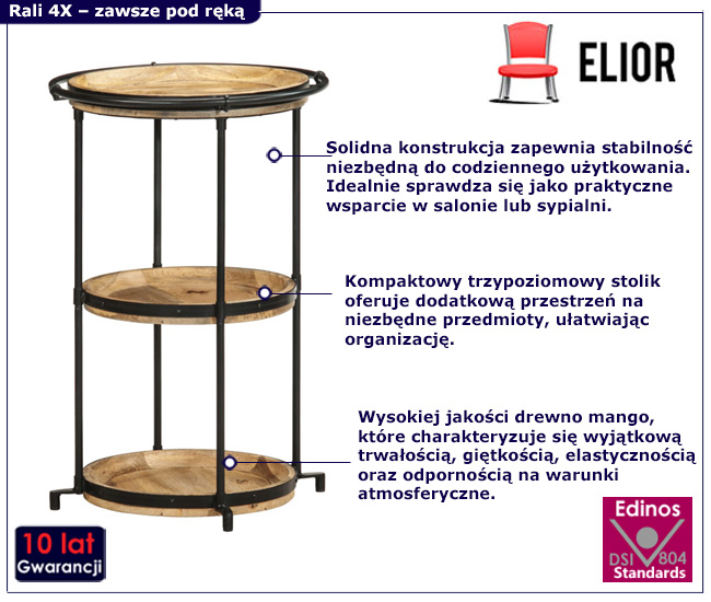 Stolik pomocniczy drewniany Bofa 4X