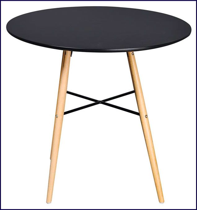 Czarny okrągły stół w skandynawskim stylu Bacoli