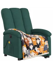 Zielony fotel masujący rozkładany z podnóżkiem - Rosani w sklepie Edinos.pl