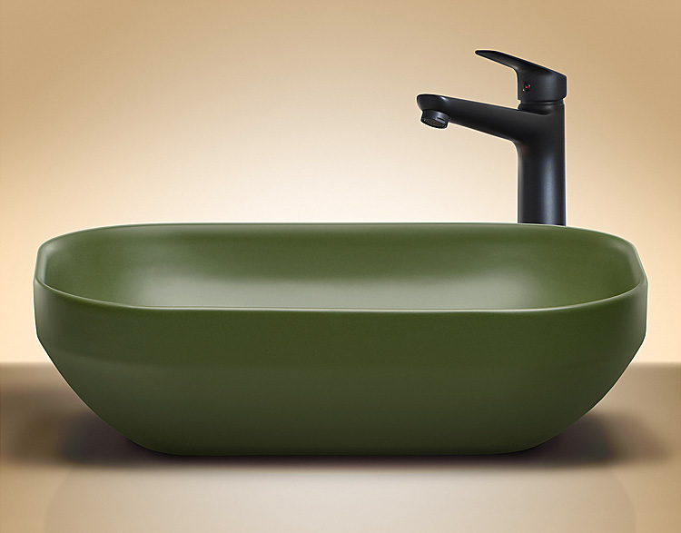 Zielona nowoczesna umywalka na blat Legroc