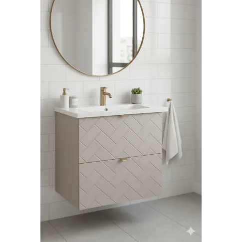 Beżowa szafka pod umywalkę z szufladami 60 cm kaszmir   Aploni 4X