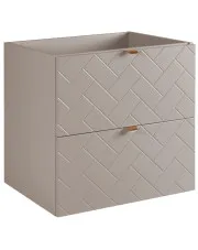Beżowa szafka pod umywalkę z szufladami 60 cm kaszmir - Nessia 4X w sklepie Edinos.pl