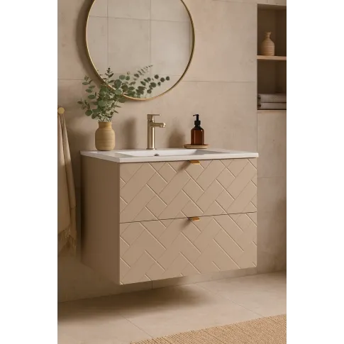 Kaszmirowa szafka pod umywalkę w jodełkę angielską 80 cm   Aploni 5X