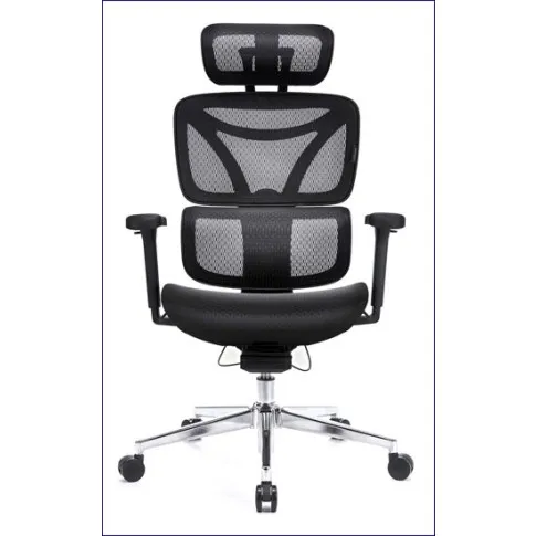 Czarny fotel ergonomiczny do biura Lufresi