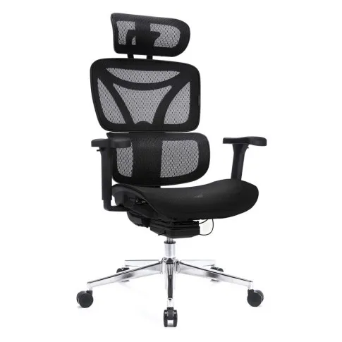 Czarny ergonomiczny fotel biurowy Lufresi
