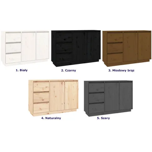 Szczegółowe zdjęcie nr 7 produktu Biała duża komoda z litego drewna - Orelia