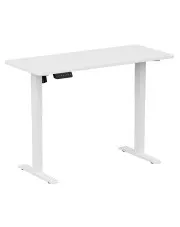 Białe elektryczne biurko regulowane z bankiem pamięci 140x60 cm - Gileko 3X w sklepie Edinos.pl