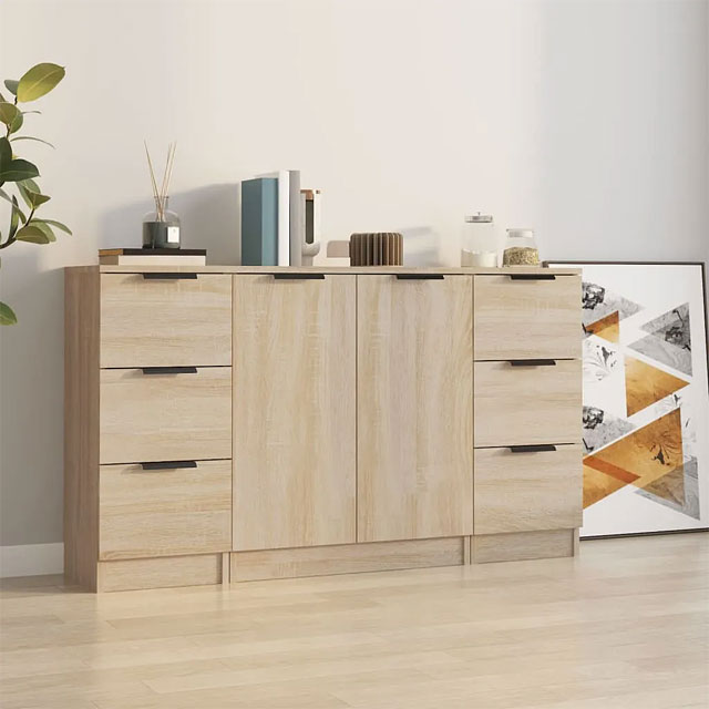 Komoda 120 cm z 6 szufladami i szafką Neris sonoma