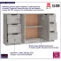 Pojemna komoda modułowa do salonu Imex beton