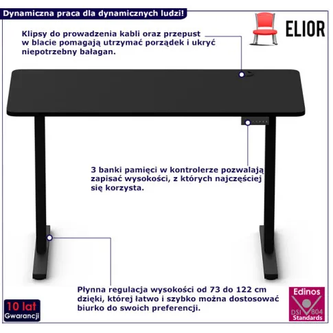 Elektryczne biurko Gileko 5X czarny