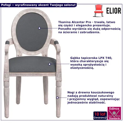 Krzesło tapicerowane z podłokietnikami Pofegi 3X