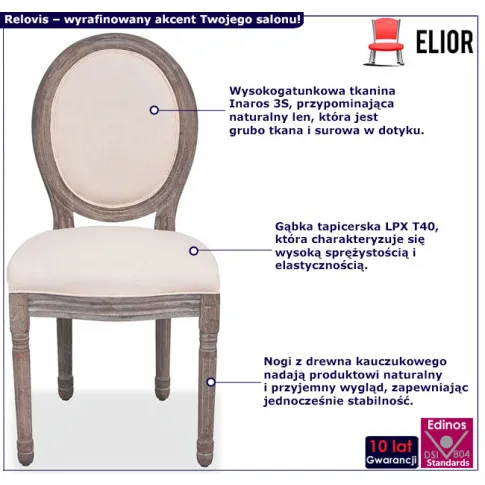 Tapicerowane krzesło z kompletu Relovis 5X