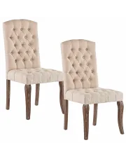 Komplet 2 beżowych krzeseł tapicerowanych - Bola w sklepie Edinos.pl