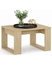 Mały stolik kawowy z kwadratowym blatem dąb sonoma - Miro w sklepie Edinos.pl