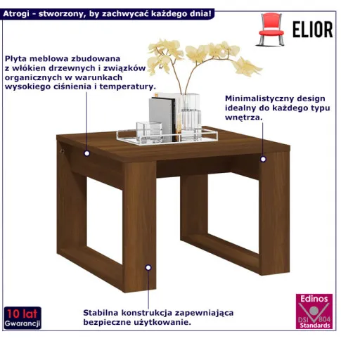 Stolik kawowy Atrogi kolor brązowy dąb
