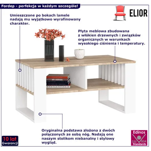 Stolik kawowy Fordep 3X z lamelami