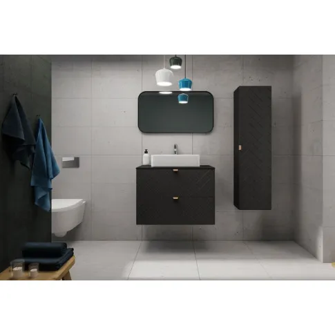 Czarny zestaw mebli łazienkowych Nessia 9X wizualizacja