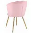Szczegółowe zdjęcie nr 4 produktu Różowe tapicerowane krzesło na złotych nogach - Ria