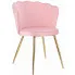 Zdjęcie produktu Różowe tapicerowane krzesło na złotych nogach - Ria.