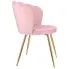 Szczegółowe zdjęcie nr 5 produktu Różowe tapicerowane krzesło na złotych nogach - Ria