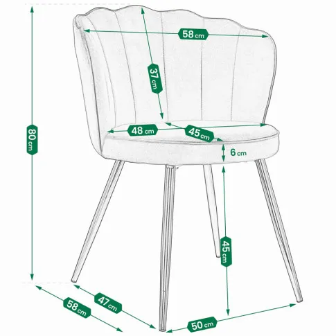 Szczegółowe zdjęcie nr 6 produktu Różowe tapicerowane krzesło na złotych nogach - Ria