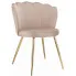Beżowe krzesło tapicerowane welurowe - Ria