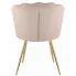 Szczegółowe zdjęcie nr 4 produktu Beżowe krzesło tapicerowane welurowe - Ria