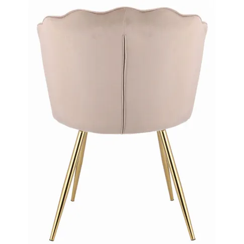 Szczegółowe zdjęcie nr 4 produktu Beżowe krzesło tapicerowane welurowe - Ria
