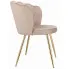 Szczegółowe zdjęcie nr 5 produktu Beżowe krzesło tapicerowane welurowe - Ria