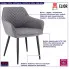 Krzesło tapicerowane welurem Iferor kolor szary