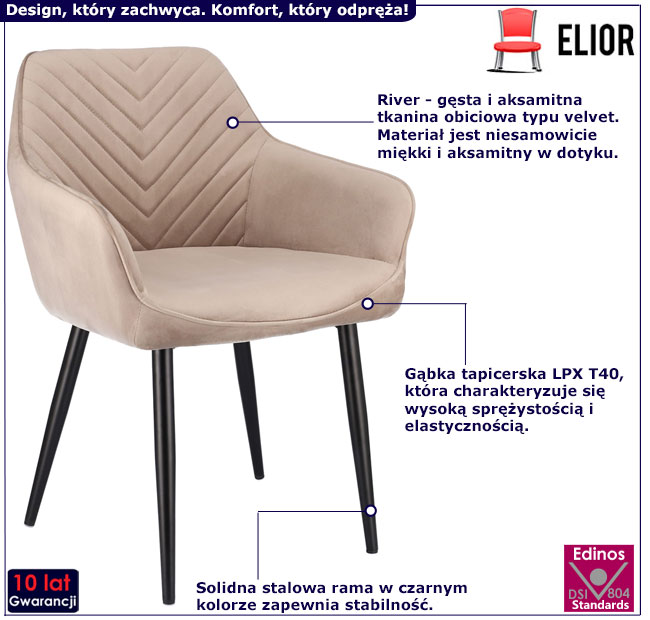 Beżowe krzesło Lironi