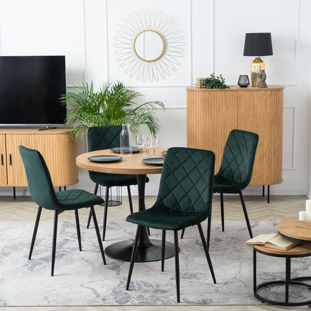 Zielone tapicerowane krzesło welurowe Damela
