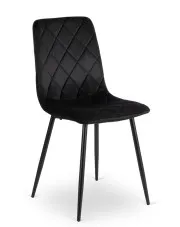 Czarne welwetowe krzesło pikowane - Damela w sklepie Edinos.pl
