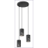 Czarna potrojna wiszaca lampa Zubro