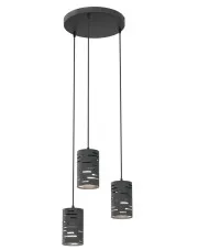 Czarna potrójna lampa wisząca nad stół - D146-Zubro w sklepie Edinos.pl