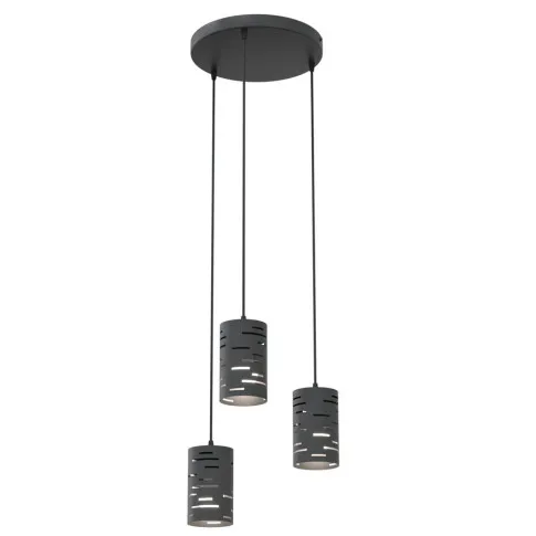 Czarna wiszaca lampa Zubro 4X