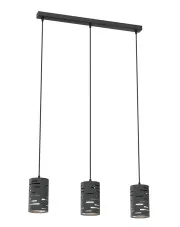Czarna nowoczesna lampa wisząca z trzema kloszami - D147-Zubro w sklepie Edinos.pl