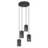 Czarna lampa wisząca z czterema kloszami D148 Zubro
