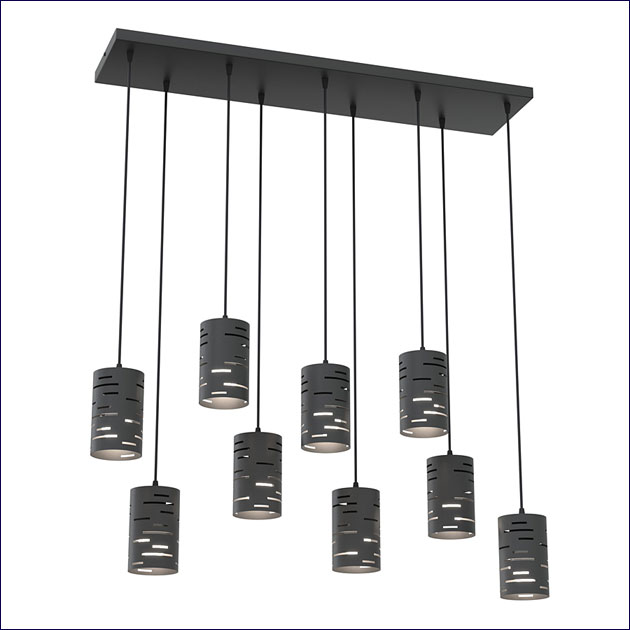 Czarna loftowa lampa wisząca D814-Mariel