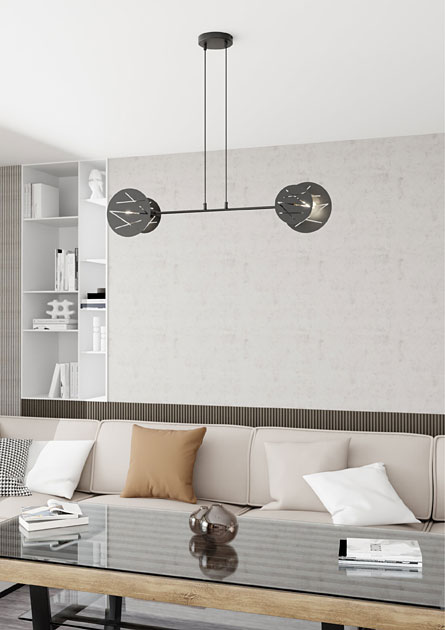 Czarna loftowa lampa wisząca D975-Nario