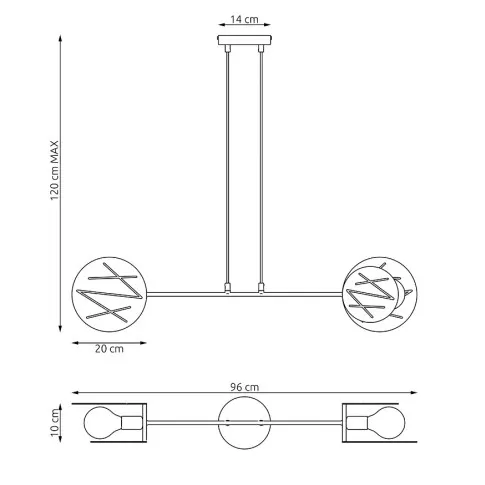 Wymiary lampy wiszącej D151 Divienso