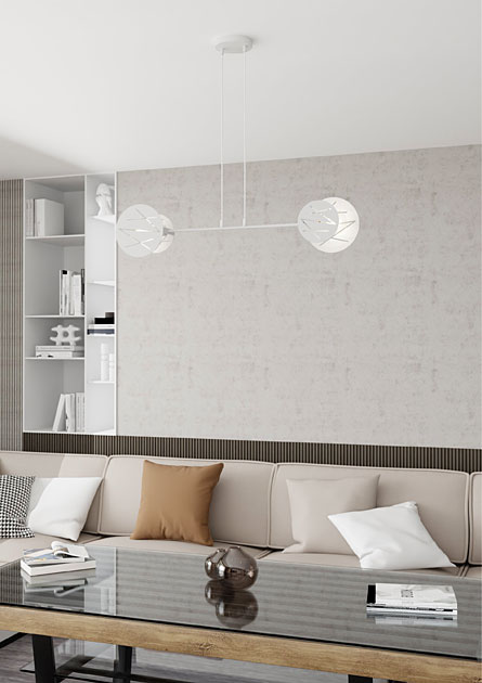 Biała loftowa lampa wisząca D975-Nario
