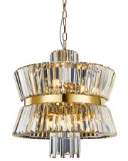 Złoty kryształowy żyrandol w stylu glamour - S005-Luxed w sklepie Edinos.pl