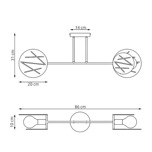 Wymiary lampy sufitowej D153-Divienso