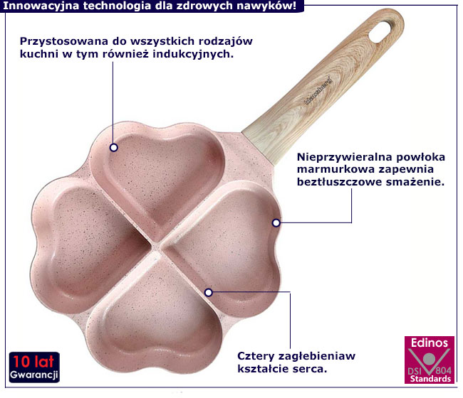Różowa patelnia Nives 4X
