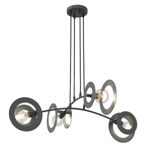 Czarna nowoczesna lampa z czterema kloszami D156 Ezenso