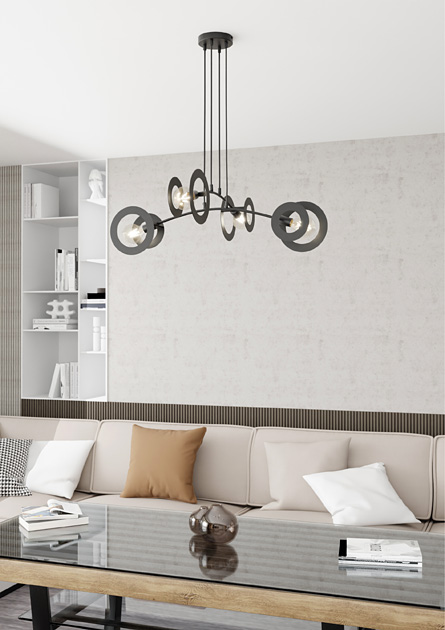 Czarna loftowa lampa wisząca D155-Ezenso